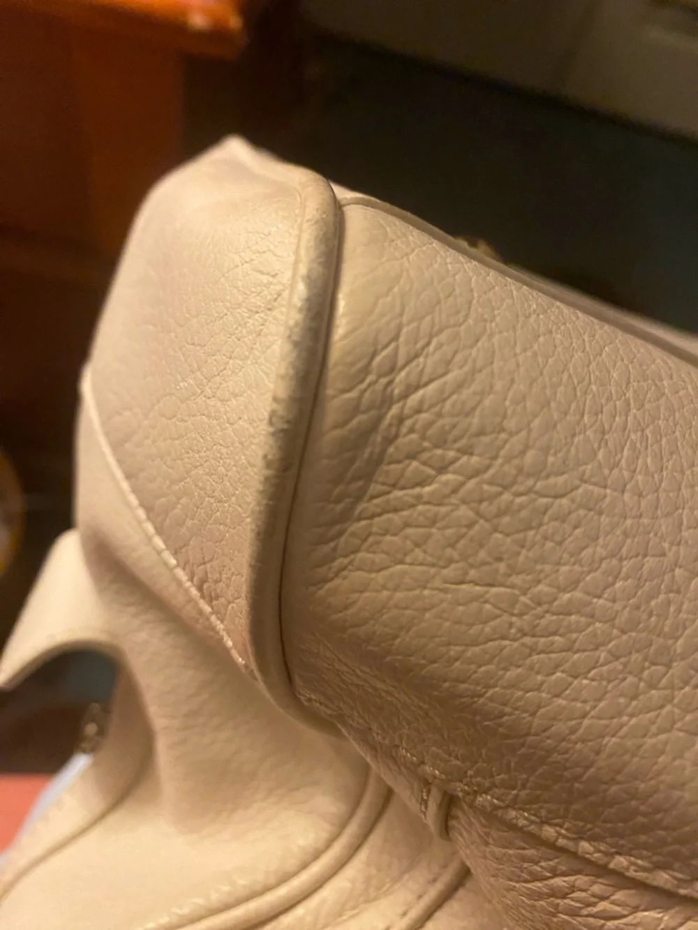 Vintage Banana Republic Cream Leather Shoulder Satchel